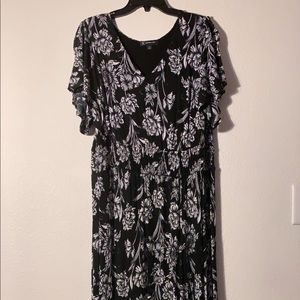 Black & White Floral Maxi Dress